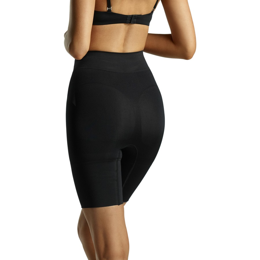 Black High-Waist Shapewear Shorts - Premium Spandex Body Contouring