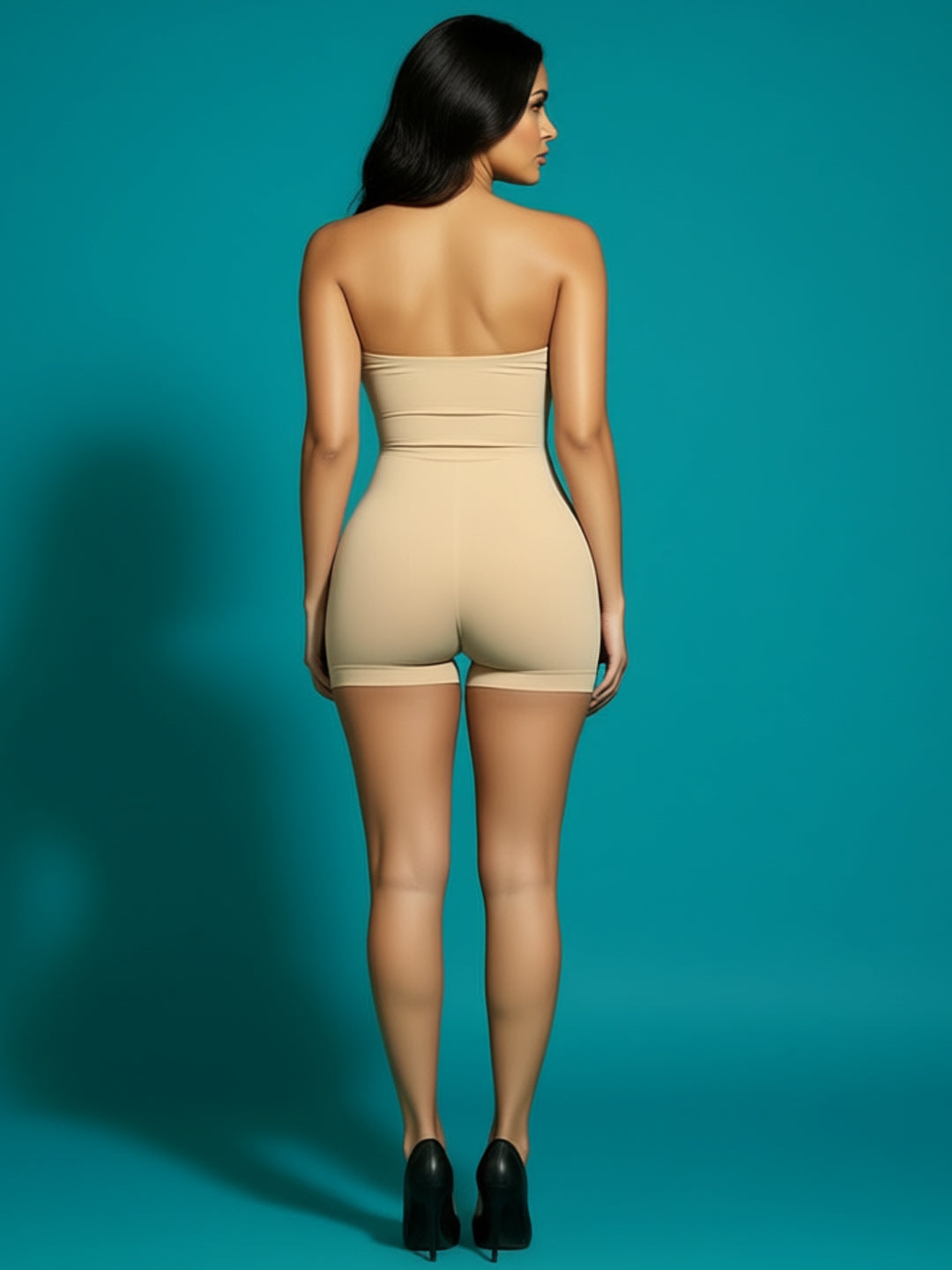 Seamless Strapless Shapewear Bodysuit- Beige