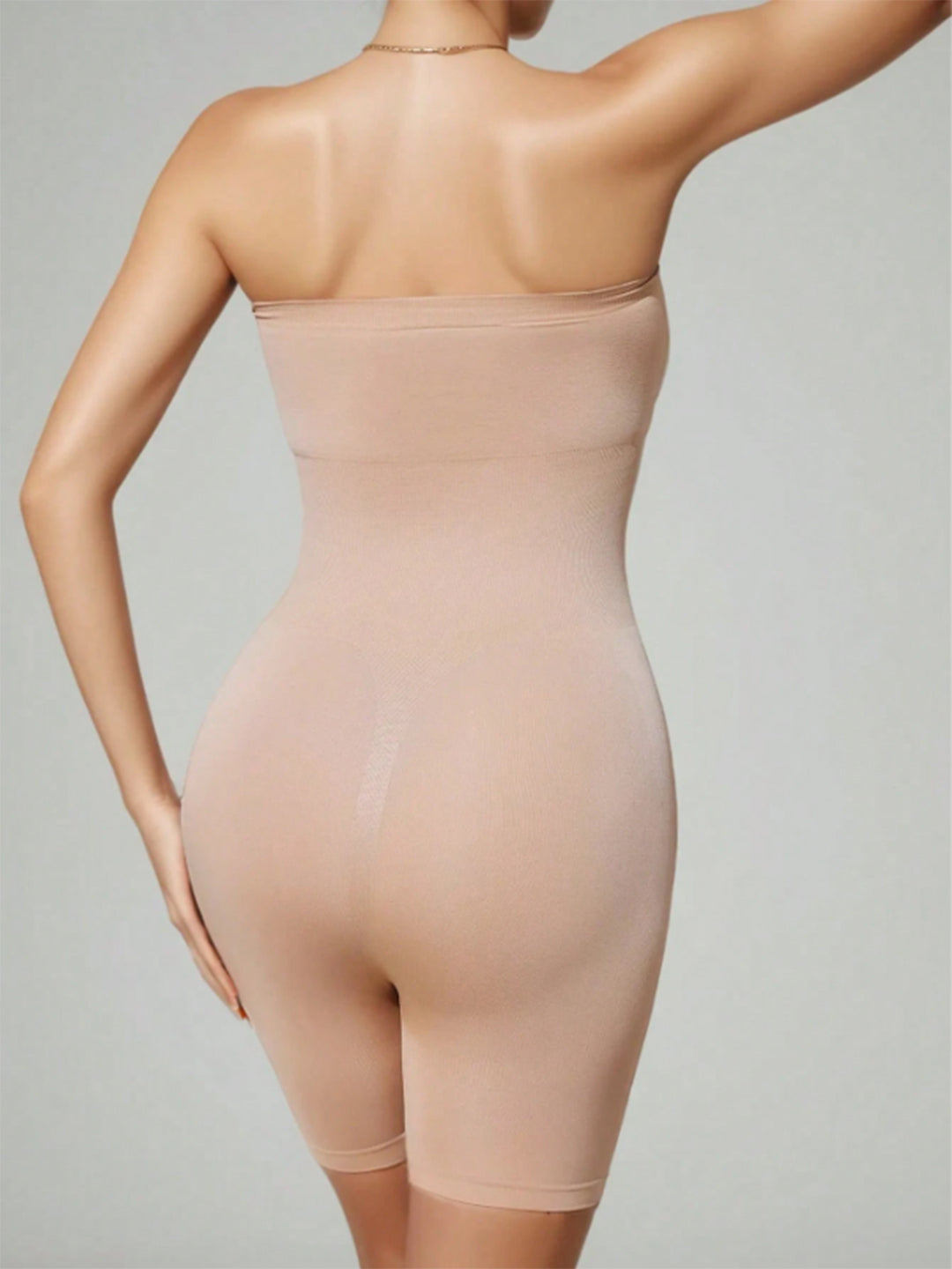 Strapless Bodysuit Shaper - Seamless Tube Body Contouring with Thigh Control