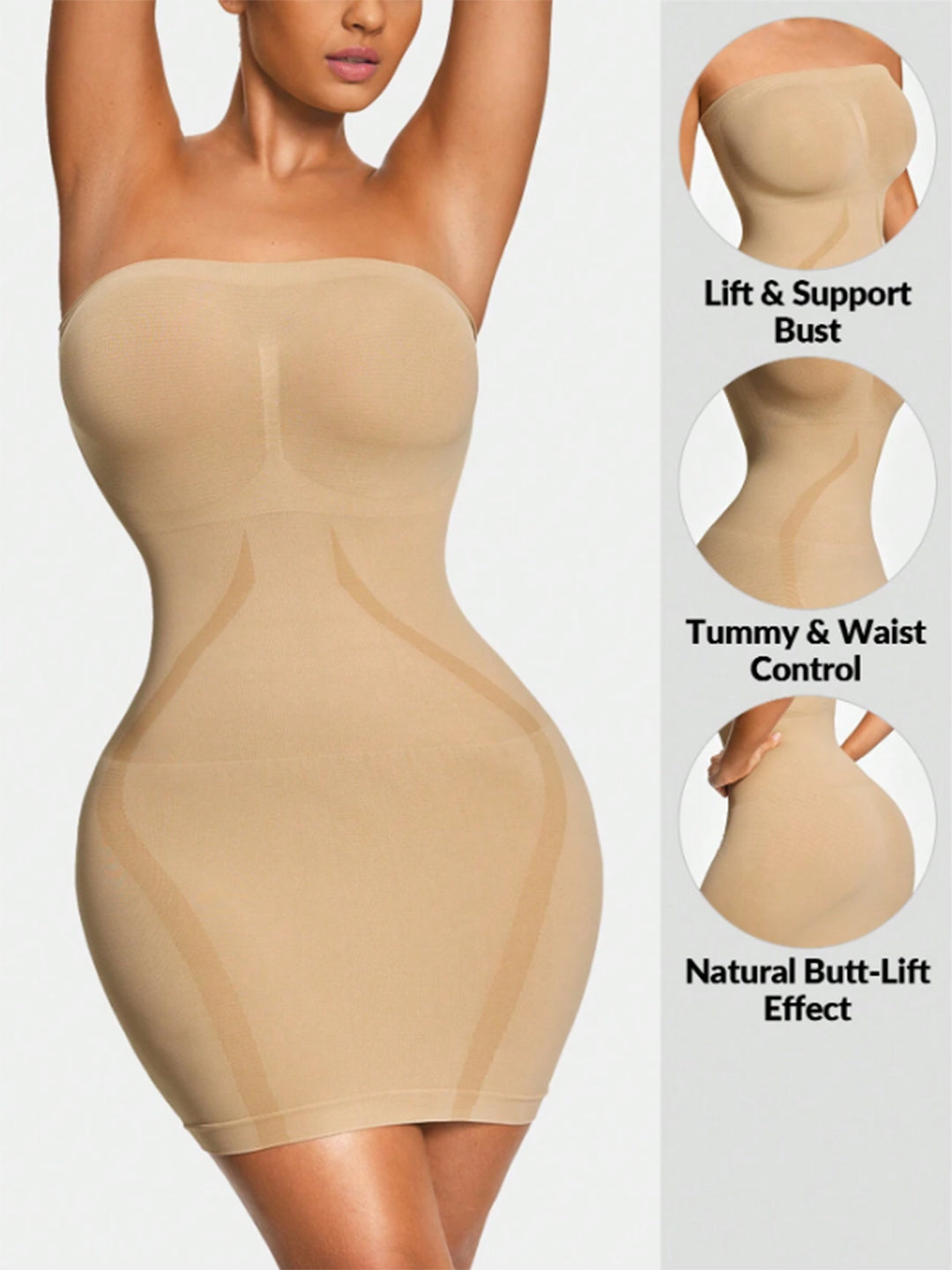 Nude Complete Body Shaper - Bust Lift, Tummy Control & Natural Butt-Lift