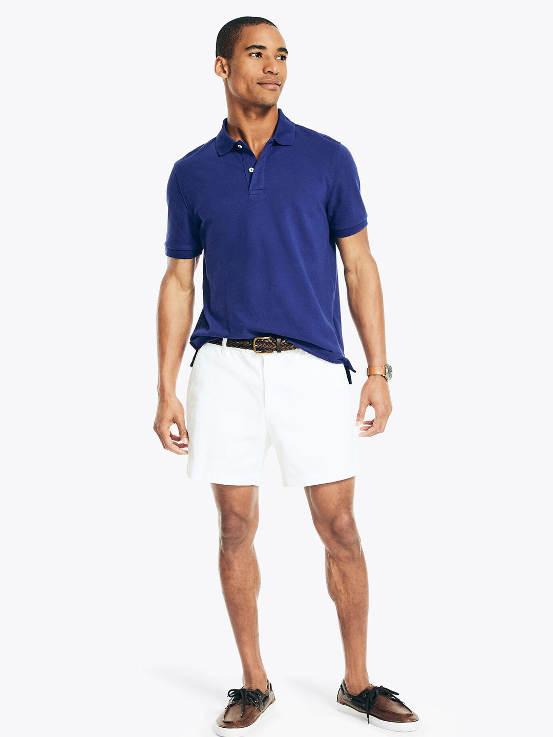 Cotton Polo T-Shirt - Men's Classic Blue Short Sleeve