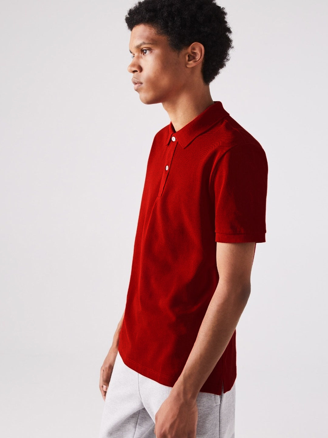 Cotton Polo T-Shirt - Men's Red Short Sleeve (S-XL)