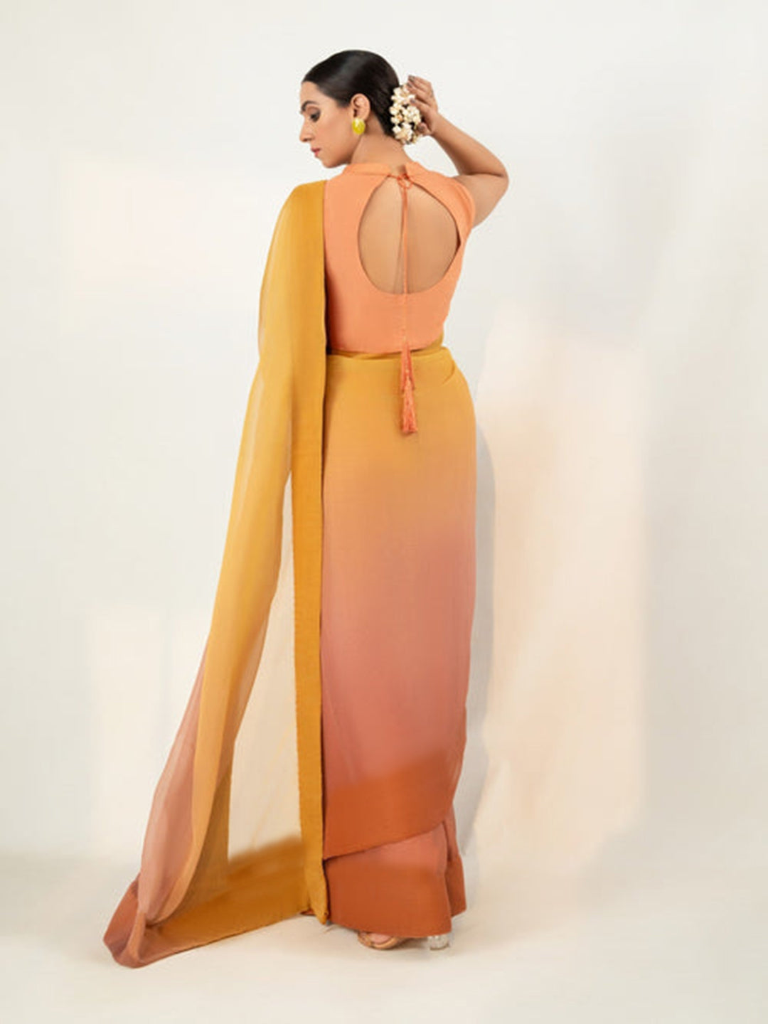 Sunset Ombre Silk Blend Saree – Elegant Lightweight Designer Drape