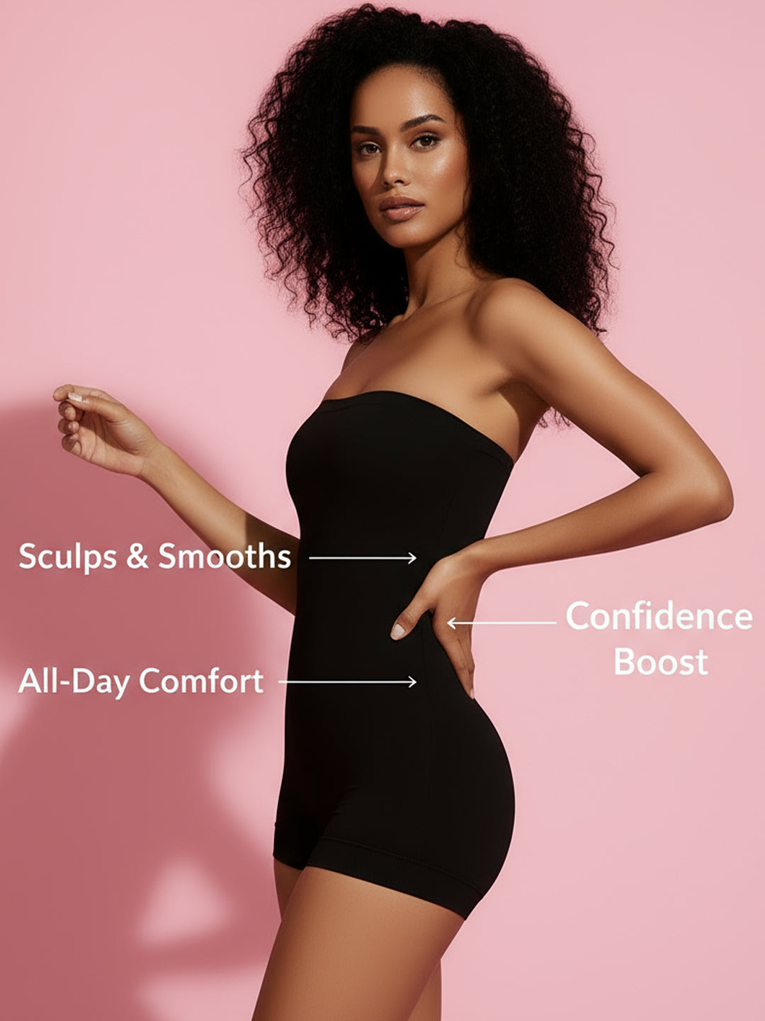 Strapless Body Shaping Bodysuit - Seamless Sculpting & Lift