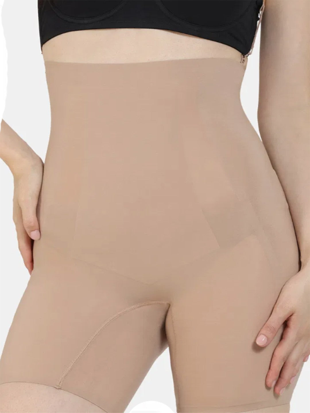 Nude High-Waist Tummy & Thigh Shaper - Seamless Body Sculpting Shorts