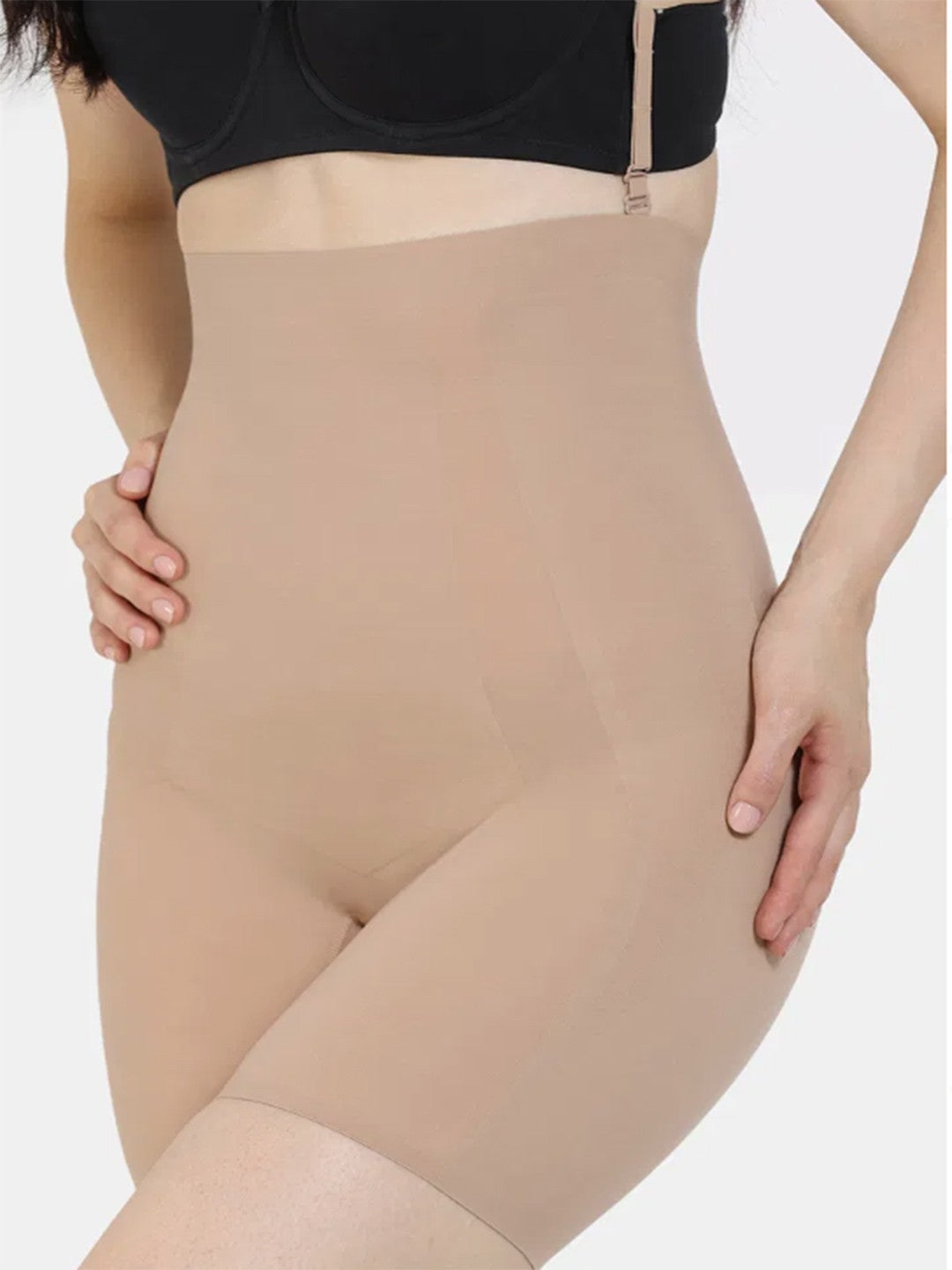 Nude High-Waist Tummy & Thigh Shaper - Seamless Body Sculpting Shorts