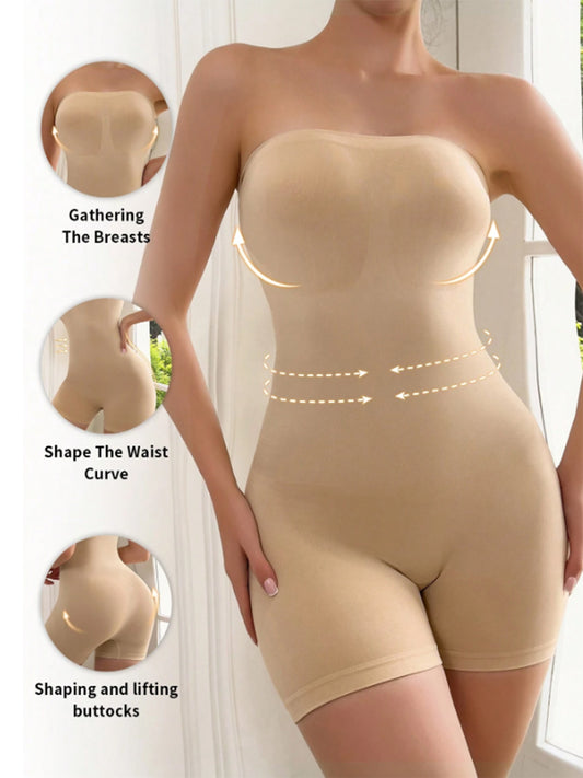 Nude 3-in-1 Strapless Shaping Bodysuit - Breast Lift, Waist Cinch & Butt Lift