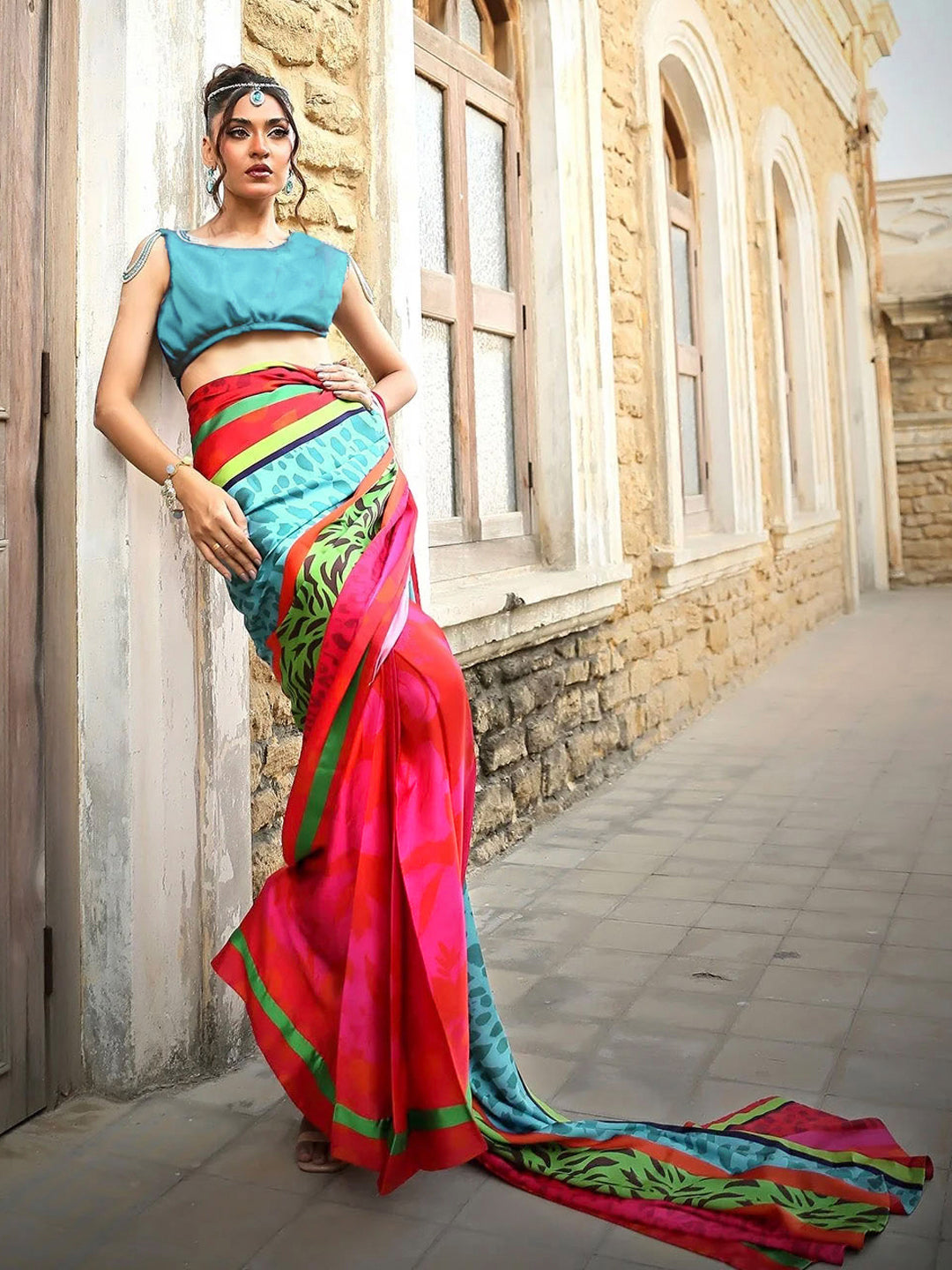 Elegant Satin Silk Saree - Premium Designer Drape