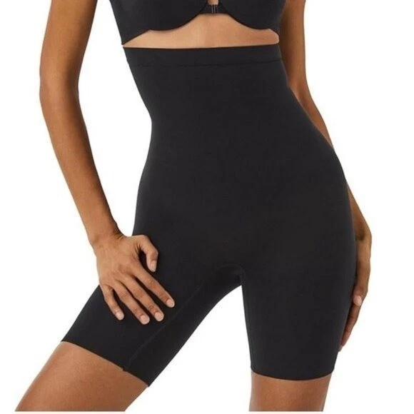 Black High-Waist Shapewear Shorts - Premium Spandex Body Shaper