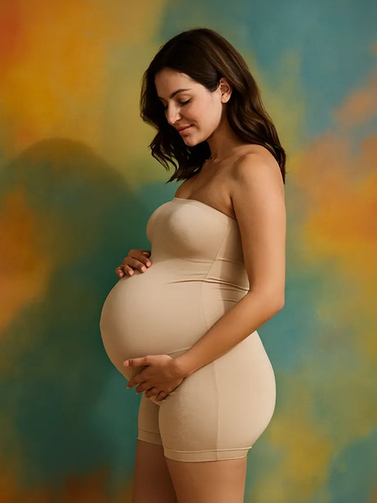 Nude Maternity Shapewear Bodysuit - Comfortable Pregnancy Support