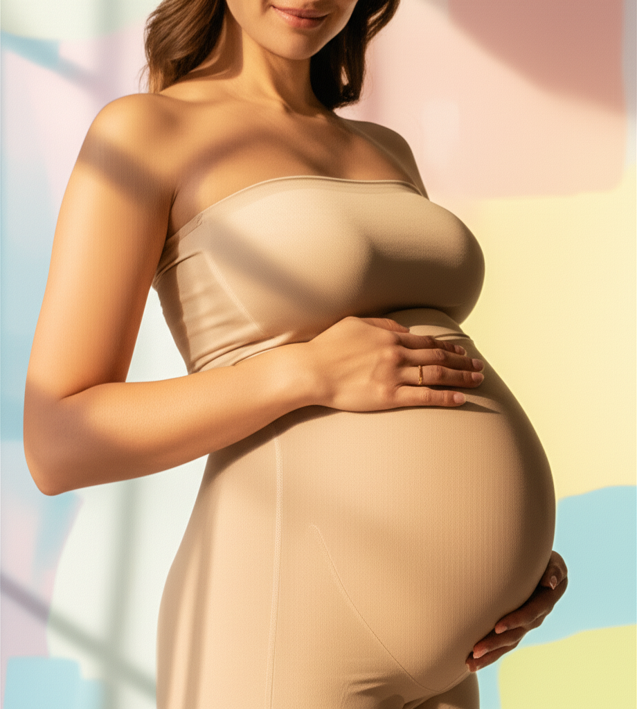 Nude Maternity Shapewear Bodysuit - Comfortable Pregnancy Support