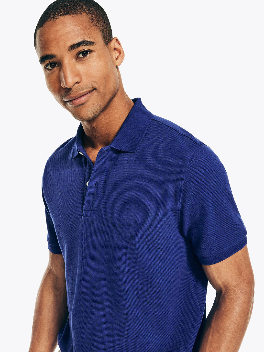 Cotton Polo T-Shirt - Men's Classic Blue Short Sleeve