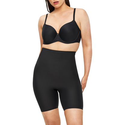 Black High-Waist Shapewear Shorts - Premium Spandex Body Contouring