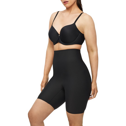 Black High-Waist Shapewear Shorts - Premium Spandex Body Contouring