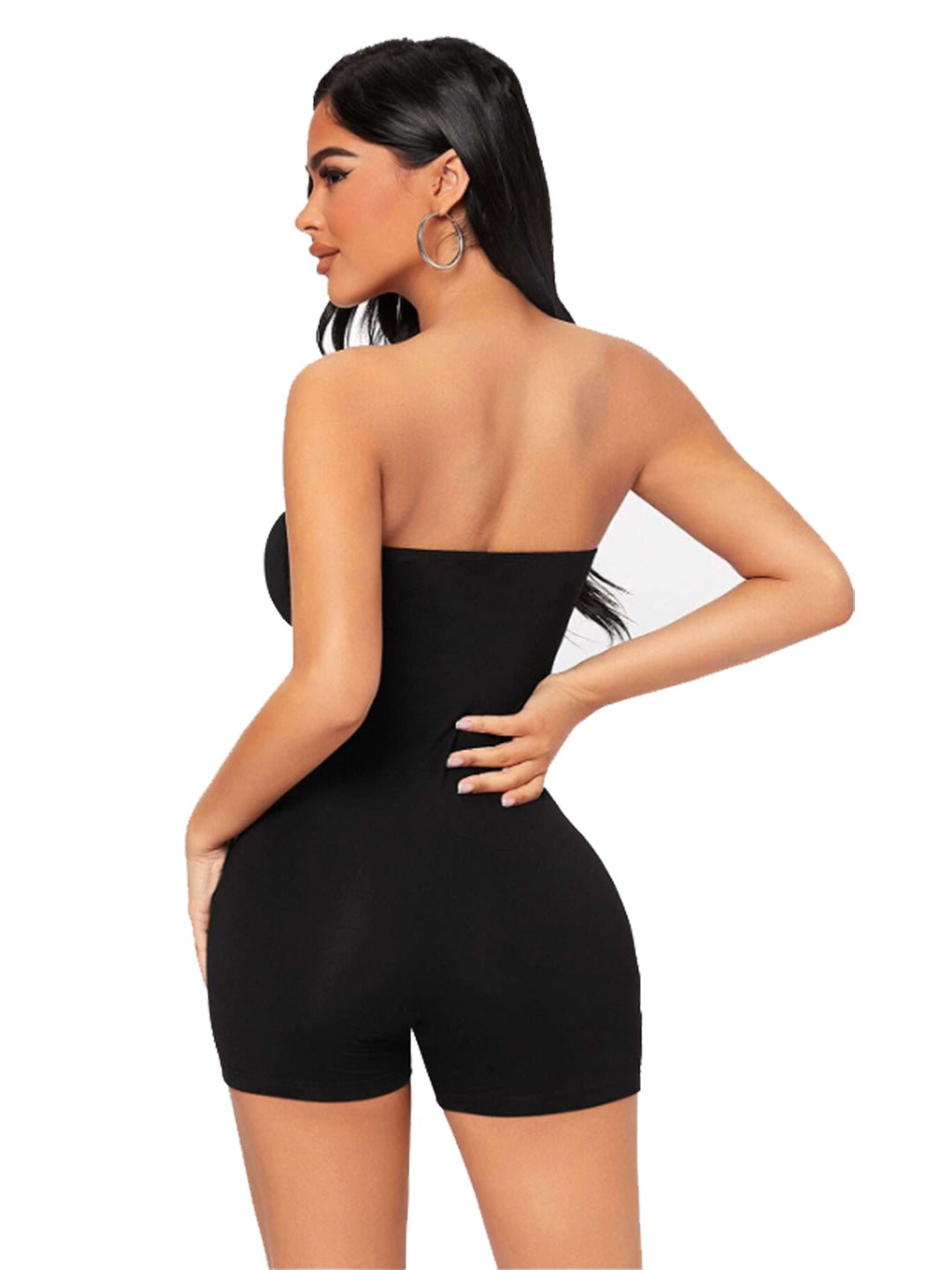 Black Strapless Bodysuit Shaper - Seamless Full Body Contouring Shorts