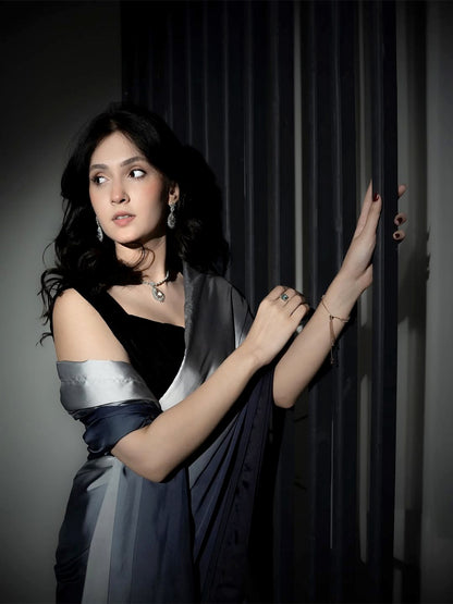 Exquisite Satin Silk Saree - Premium Designer Drape