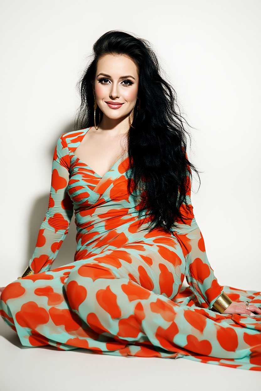 Mint Green and Orange Floral Printed Georgette Silk Saree