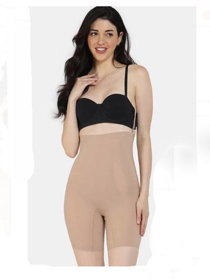 Nude High-Waist Tummy & Thigh Shaper - Seamless Body Sculpting Shorts
