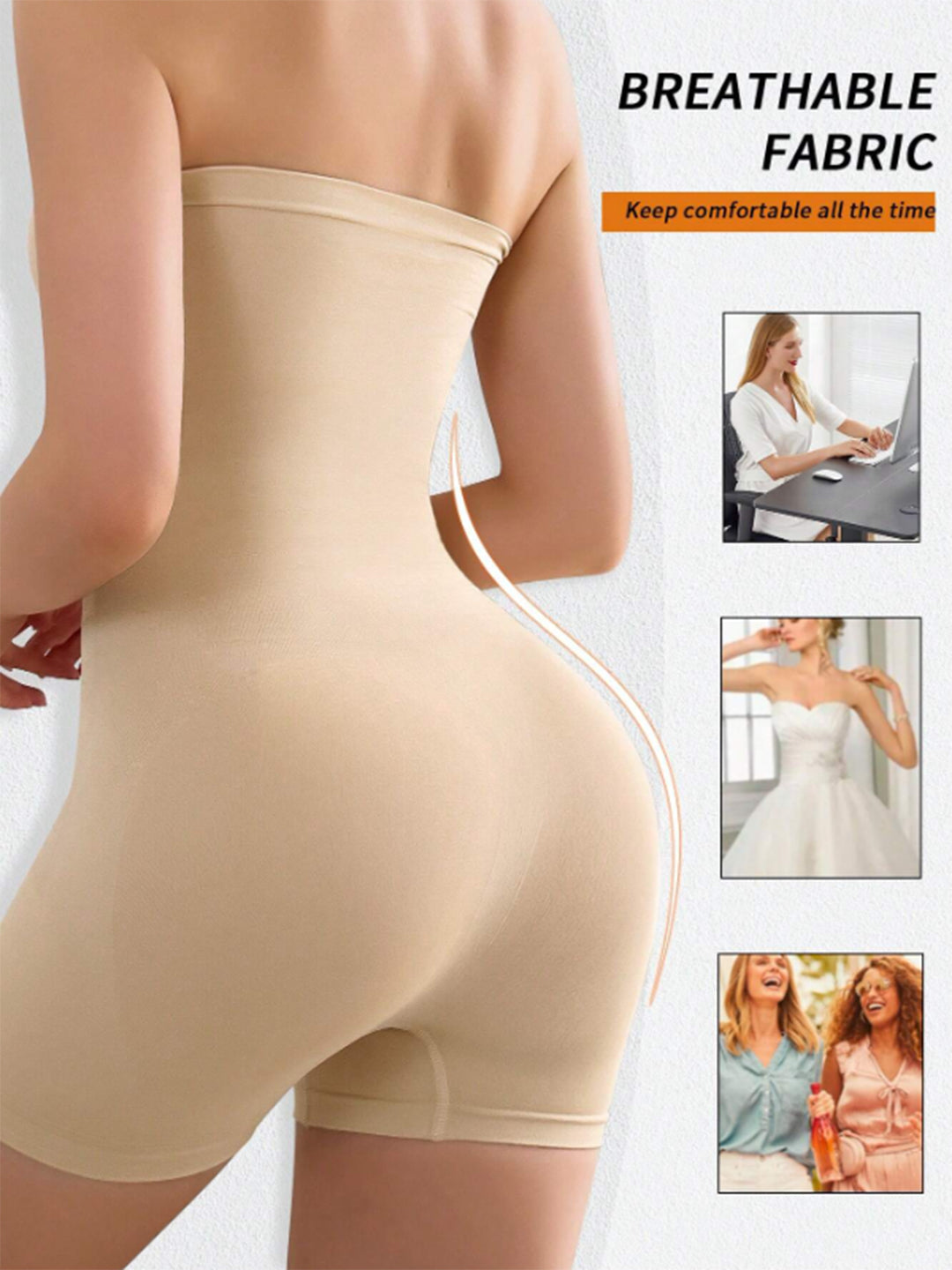 Nude 3-in-1 Strapless Shaping Bodysuit - Breast Lift, Waist Cinch & Butt Lift