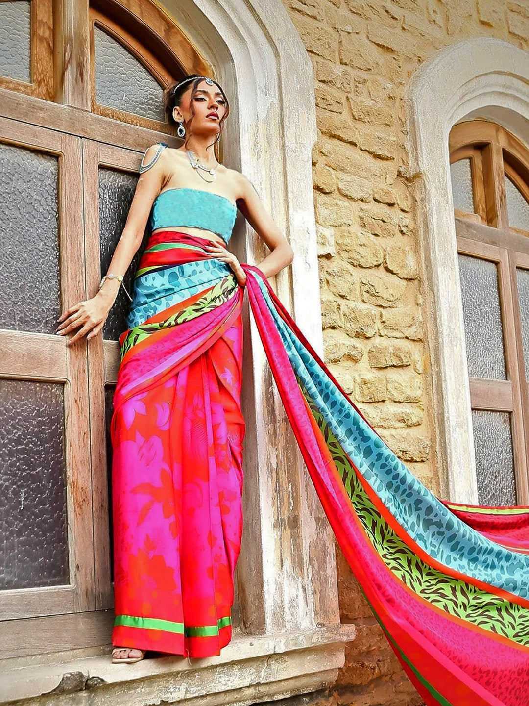 Elegant Satin Silk Saree - Premium Designer Drape