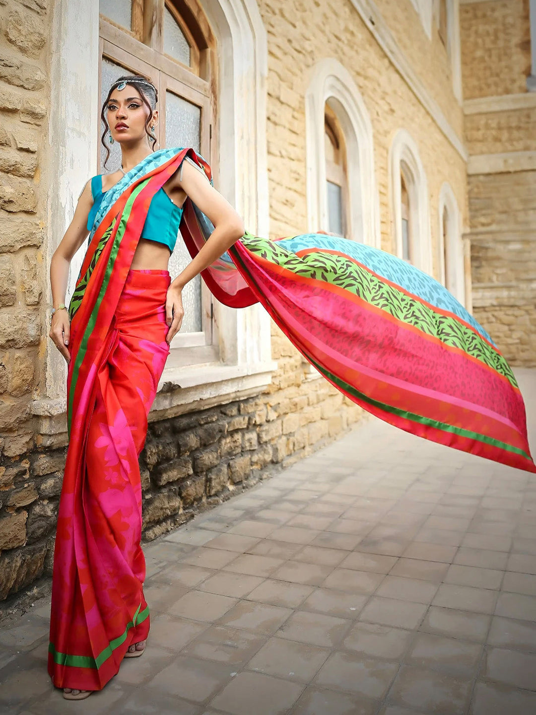 Elegant Satin Silk Saree - Premium Designer Drape