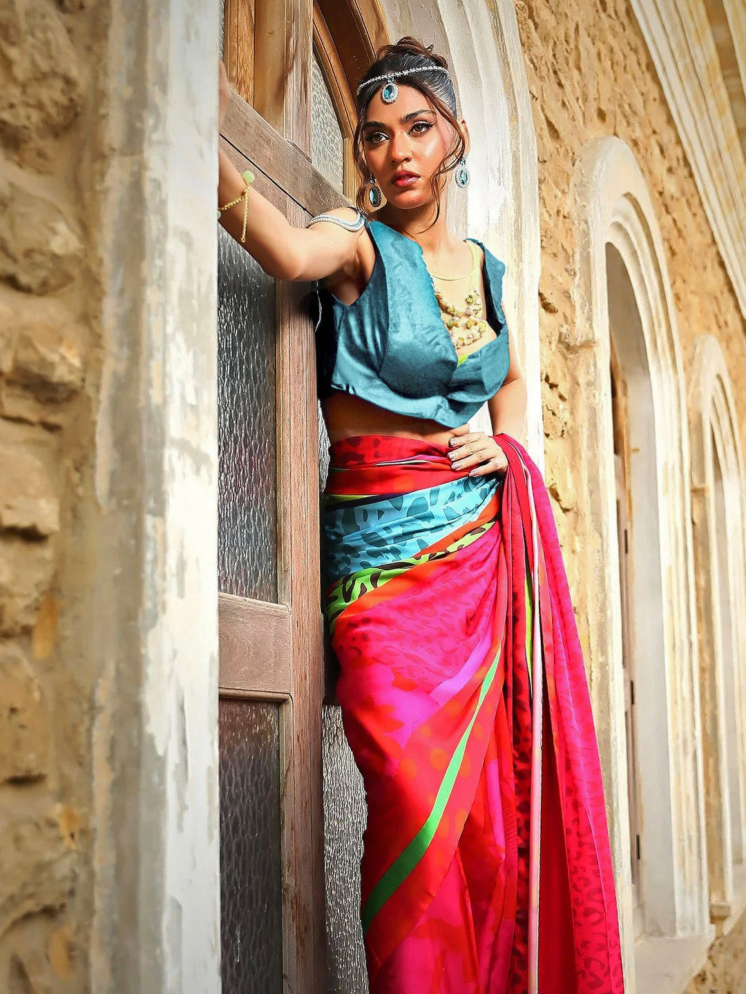 Elegant Satin Silk Saree - Premium Designer Drape