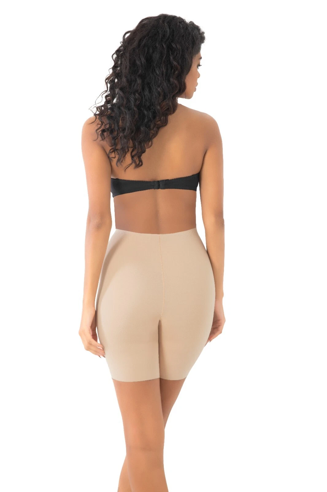 Nude High-Waist Shapewear Shorts - Seamless Spandex Body Contouring