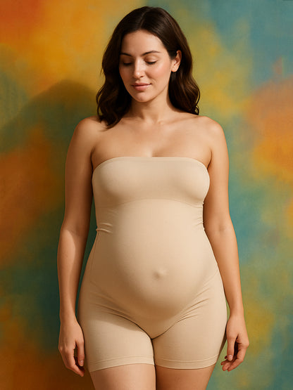 Nude Maternity Shapewear Bodysuit - Comfortable Pregnancy Support