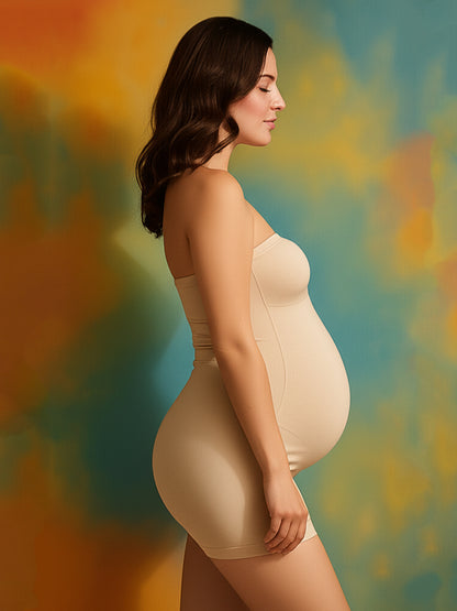 Nude Maternity Shapewear Bodysuit - Comfortable Pregnancy Support