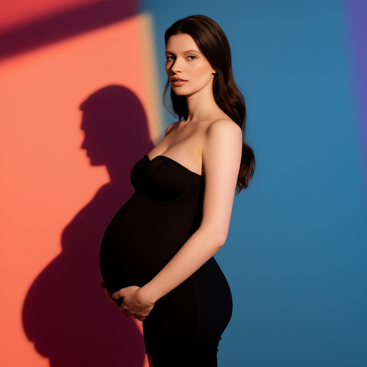 Black Maternity Shapewear Bodysuit - Elegant Pregnancy Support