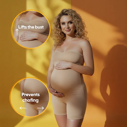 Nude Maternity Shapewear Unitard - Full Coverage Pregnancy Support
