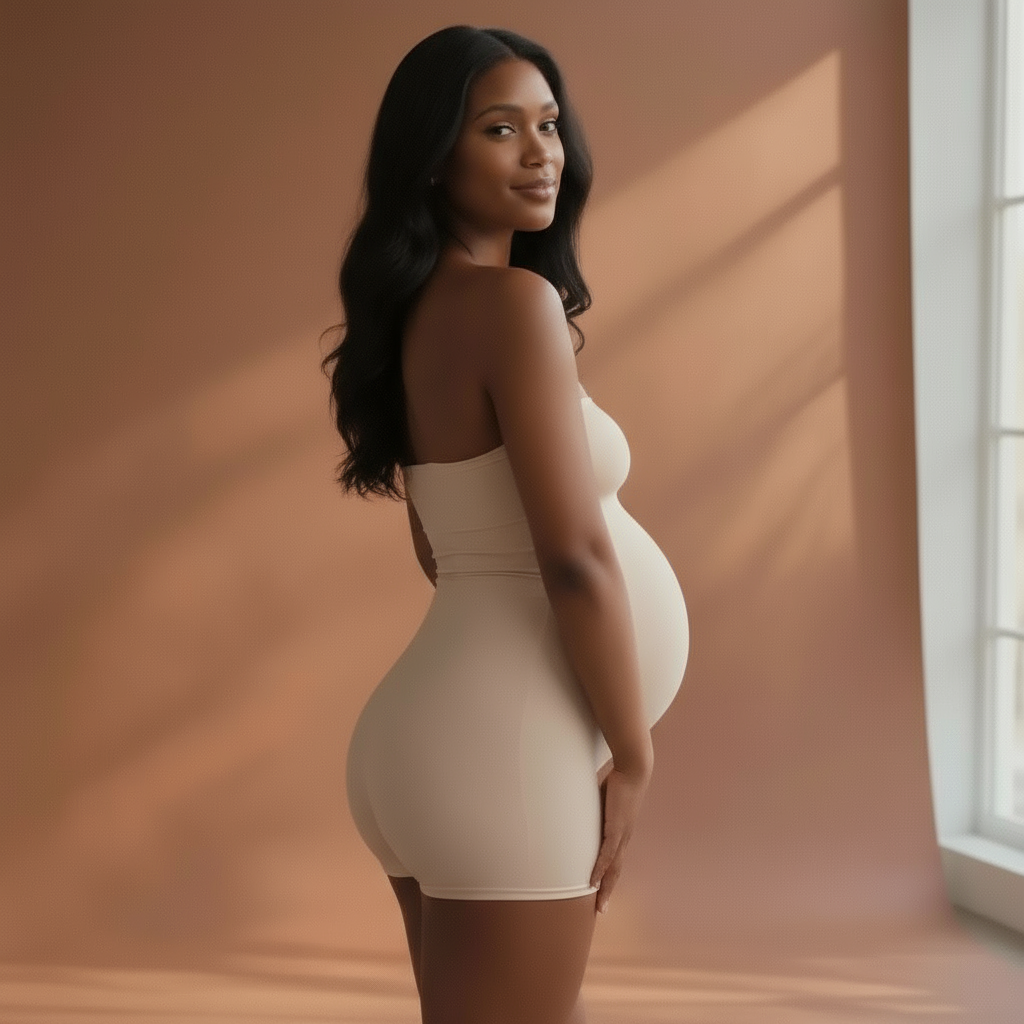 Nude Maternity Shapewear Bodysuit  - Gentle Pregnancy Support